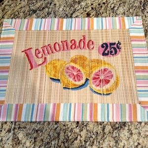 NWT Set of 4 Danica Placemats Pink Lemonade